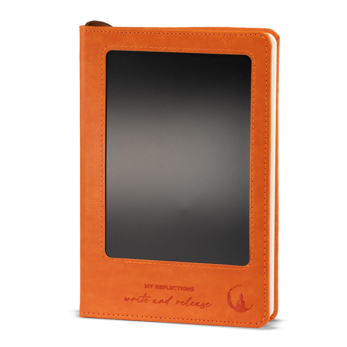 A5 Intention Note Book - LCD Wipe Screen - Orange Leather Effect - 160 Pages