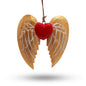 Decorative heart with angel wings on a white background