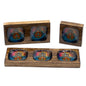Medium Enamelled Mango Tray Set - Hamsa