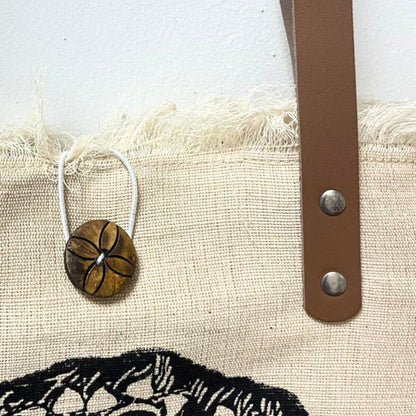 Natural Tote Bag Leather Handle - Mandela