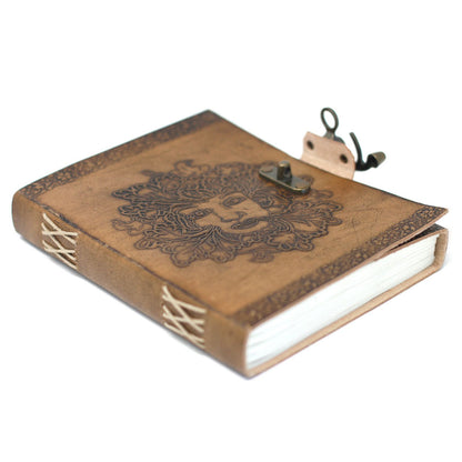 Leather Greenman Notebook (20x15cm)