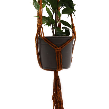 Macrame Pot Holder Classic - Chocolate Medium Pot