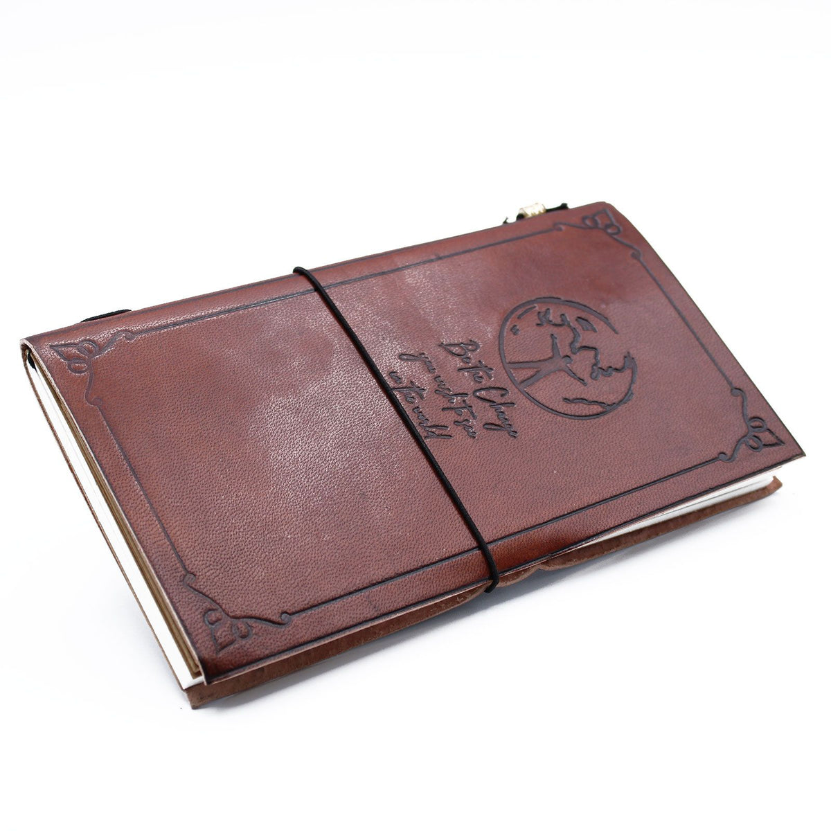Handmade Leather Journal - Be the Change - Brown