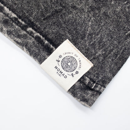 Nomad Sari Stonewashed Cotton T-Shirt - Compass of Life - Charcoal - Medium