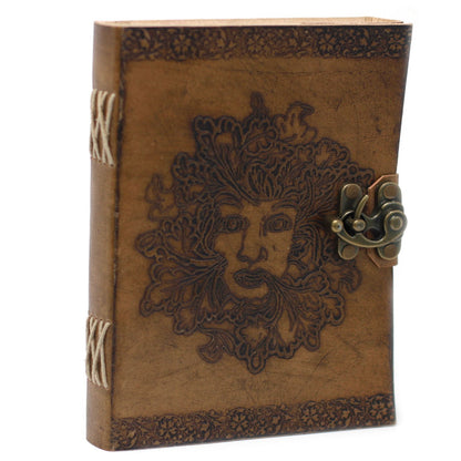 Leather Greenman Notebook (20x15cm)